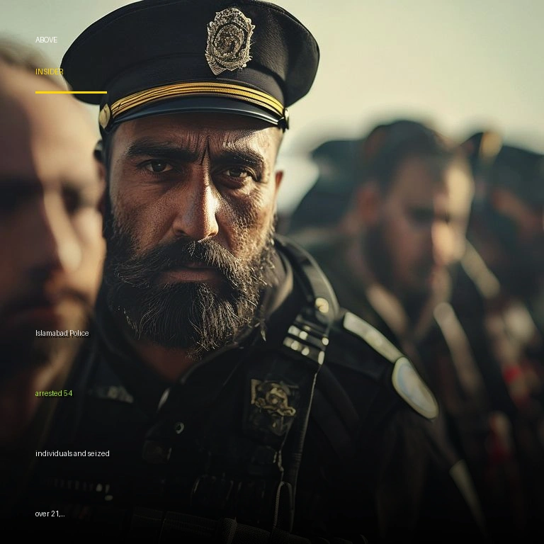 Islamabad Police arrested 54 individuals and seized over 21,…